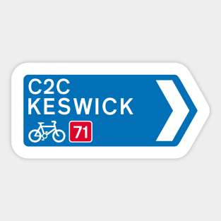 NCN 71 Keswick Sign UK Cumbria - Coast to Coast (C2C) Sticker